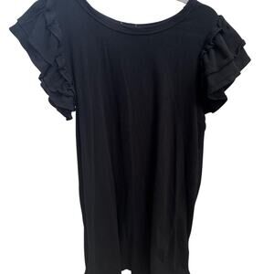 Black entro ruffle sleeve dress